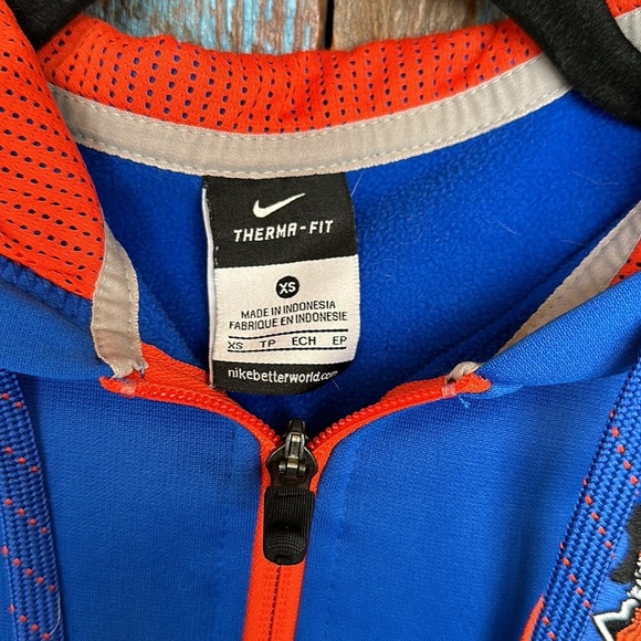 Nike Thermafit Blue Orange University of Mary Zip Up Hoodie Size XS - Picture 3 of 5